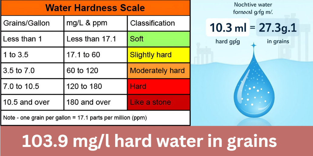 103.9 mg/l hard water in grains